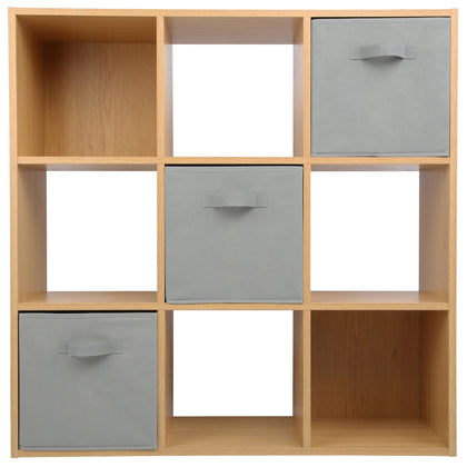 Oak 9 Cube Open Book Shelf Storage