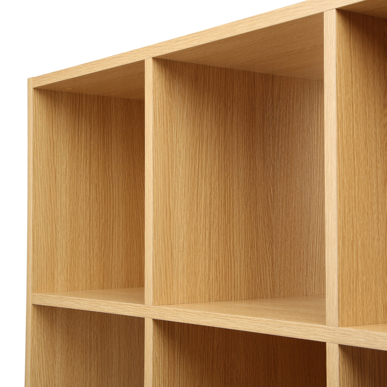 Oak 9 Cube Open Book Shelf Storage