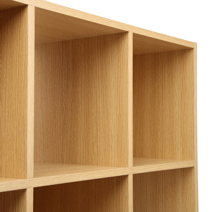 Oak 9 Cube Open Book Shelf Storage