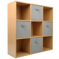 Thumbnail for Oak 9 Cube Open Book Shelf Storage