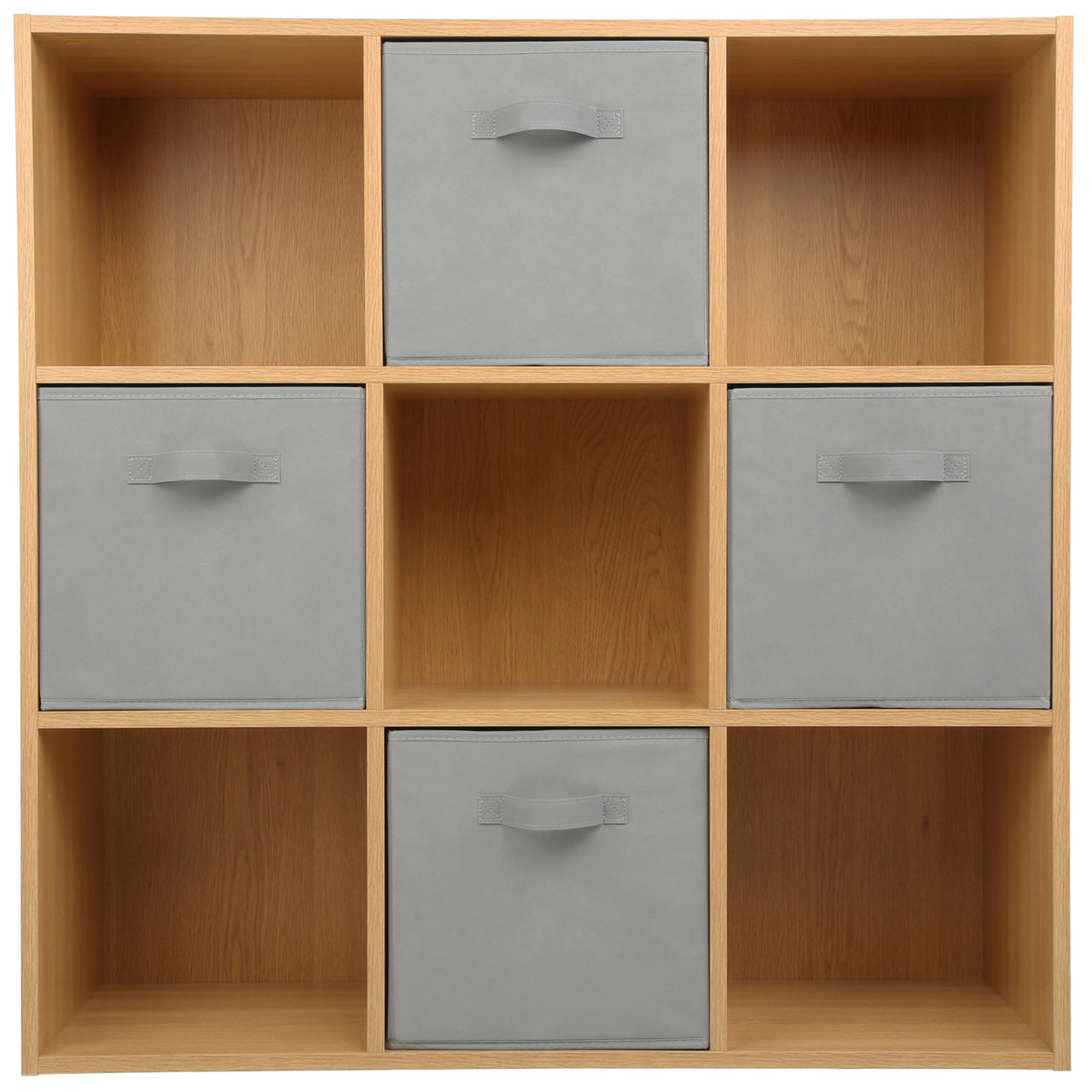 Oak 9 Cube Open Book Shelf Storage