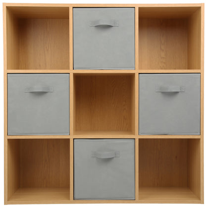 Oak 9 Cube Open Book Shelf Storage