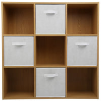 Thumbnail for Oak 9 Cube Open Book Shelf Storage