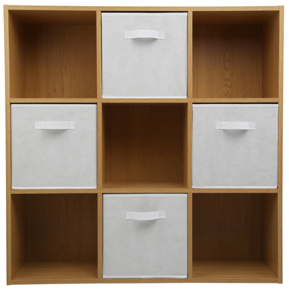 Oak 9 Cube Open Book Shelf Storage