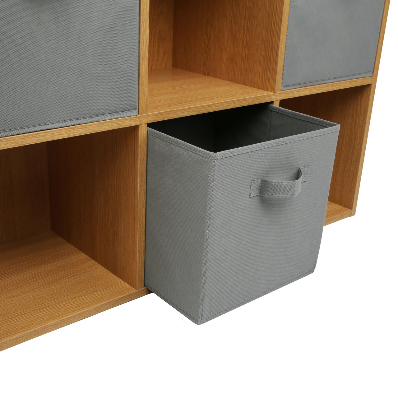 Oak 9 Cube Open Book Shelf Storage