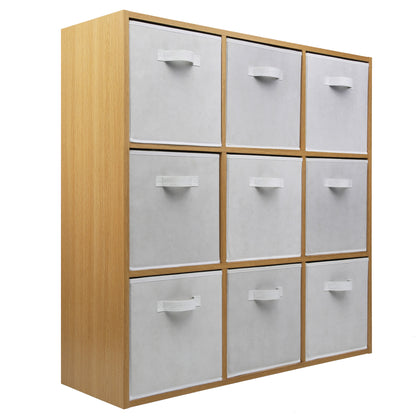 Oak 9 Cube Open Book Shelf Storage