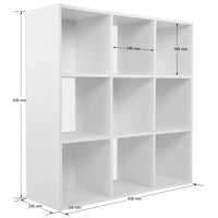 Thumbnail for White 9 Cube Open Book Shelf Storage