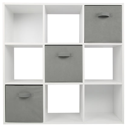 White 9 Cube Open Book Shelf Storage