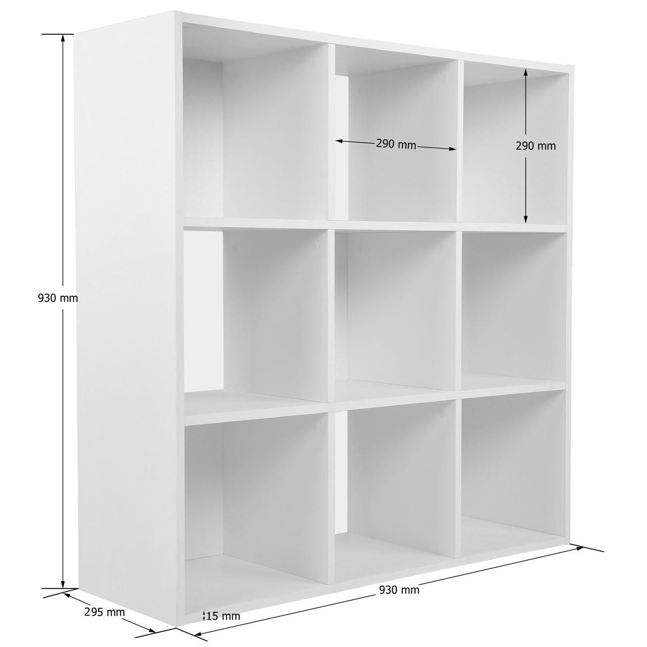 White 9 Cube Open Book Shelf Storage