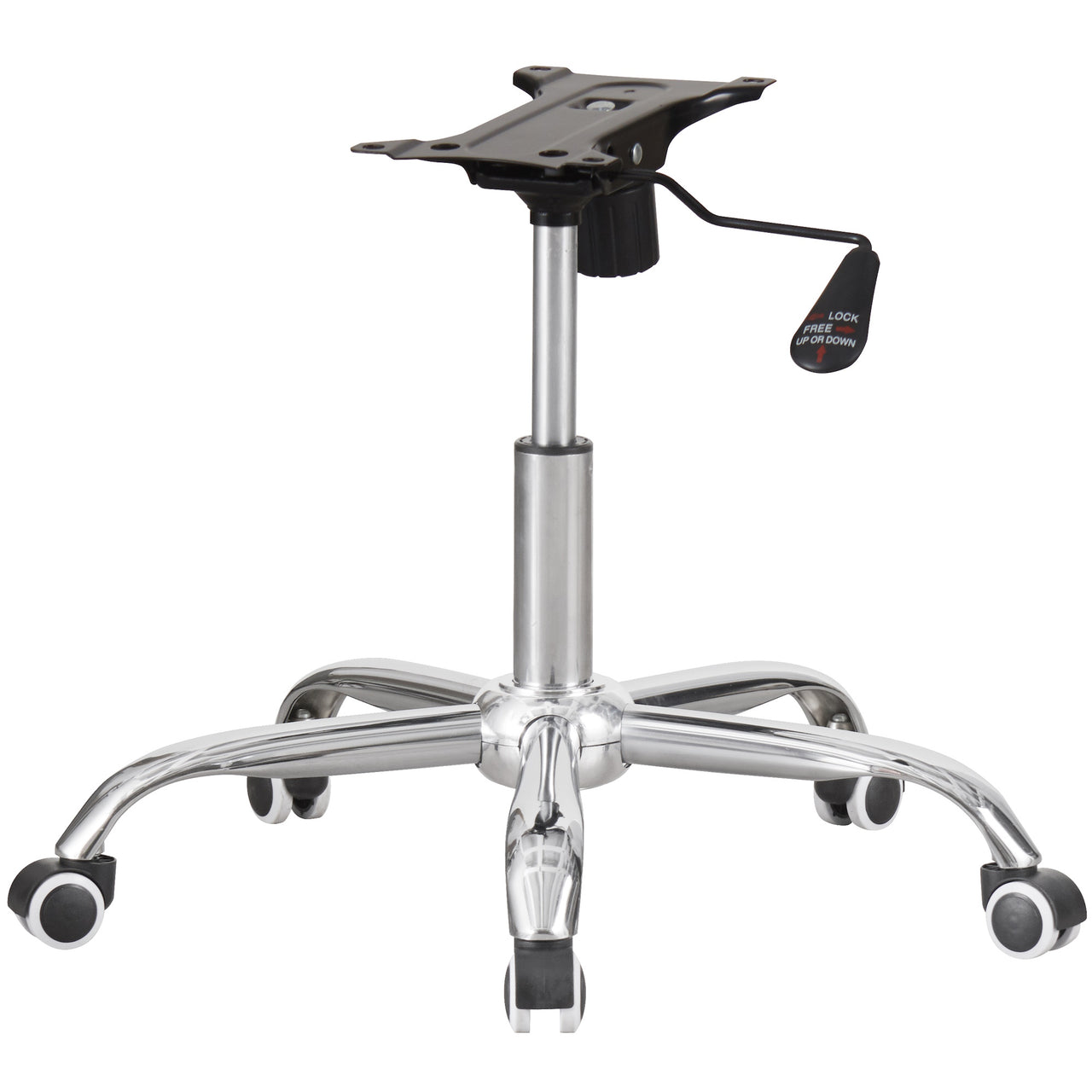 Chrome Office Chair Refurbishment Kit – Star Base, Castors, Chrome Gas Lift and 25.5cm Mechanism