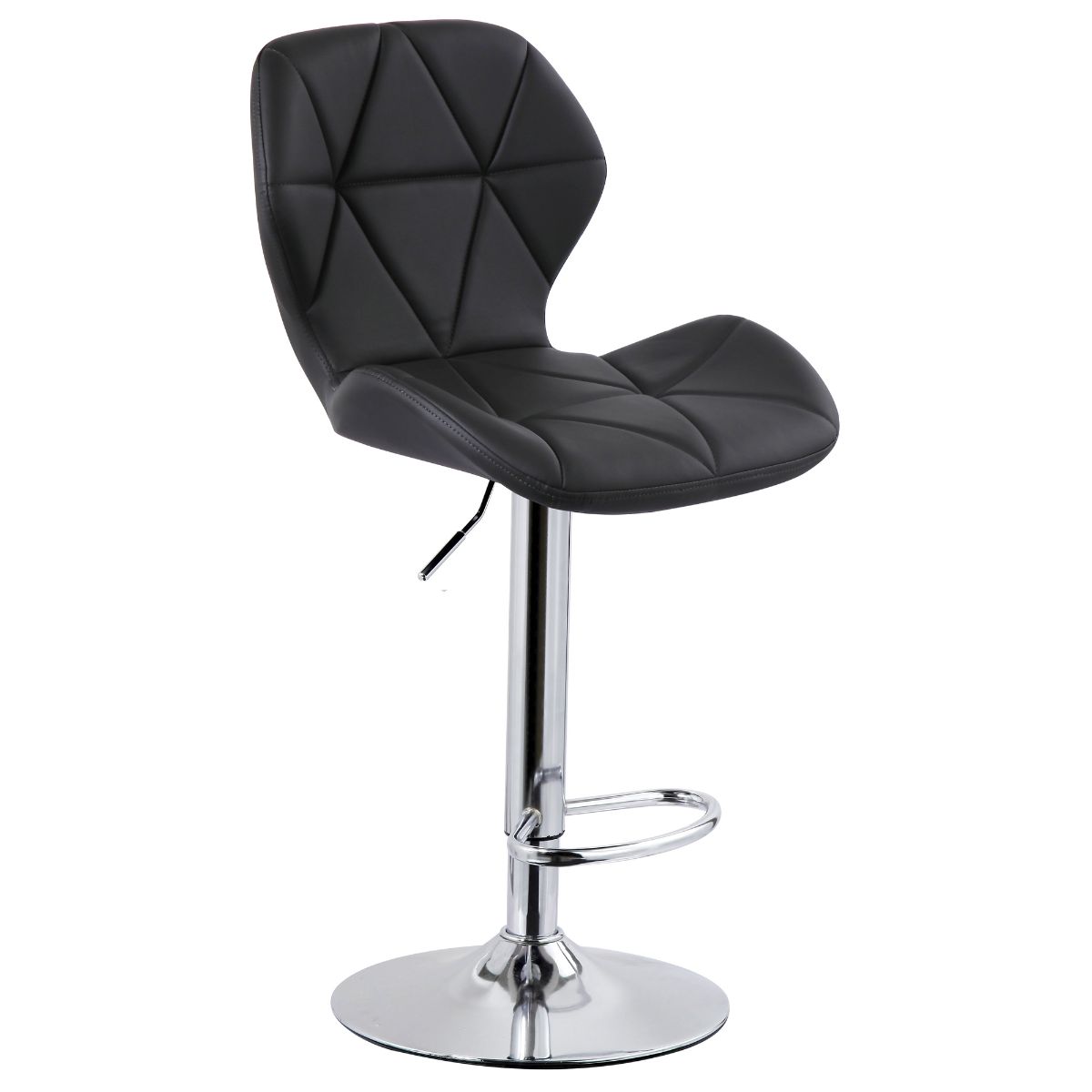 Diamond Adjustable Swivel Bar Stool with Backrest