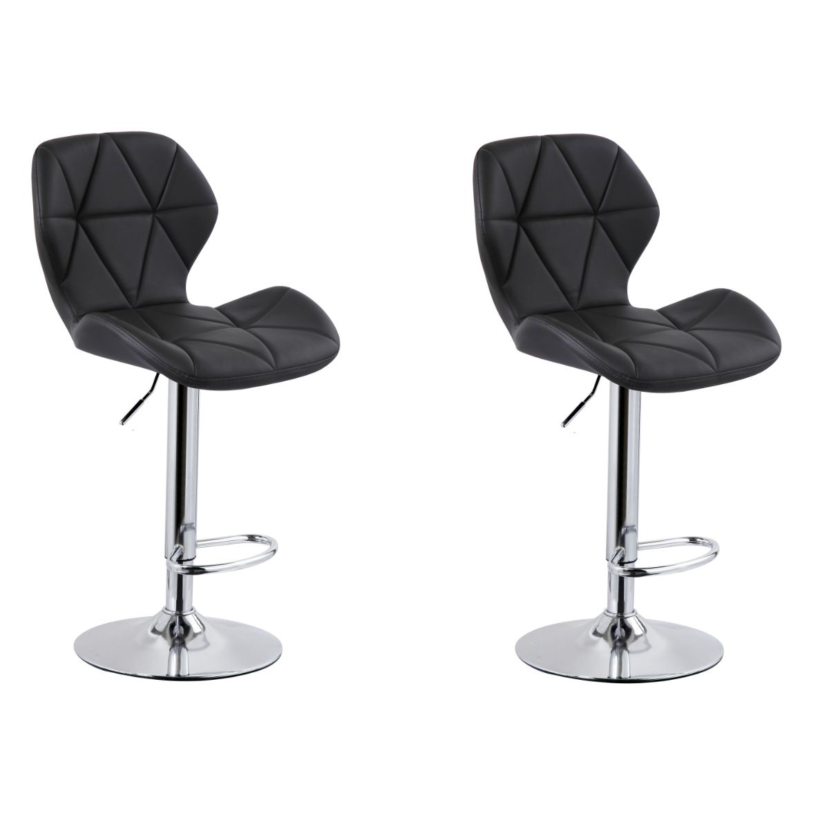 Diamond Adjustable Swivel Bar Stool with Backrest