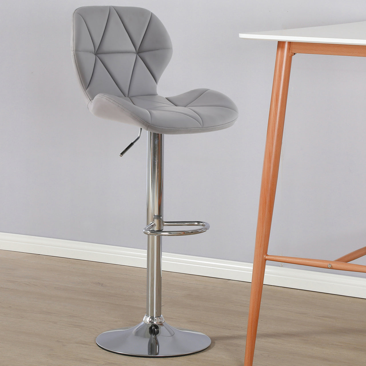 Diamond Adjustable Swivel Bar Stool with Backrest