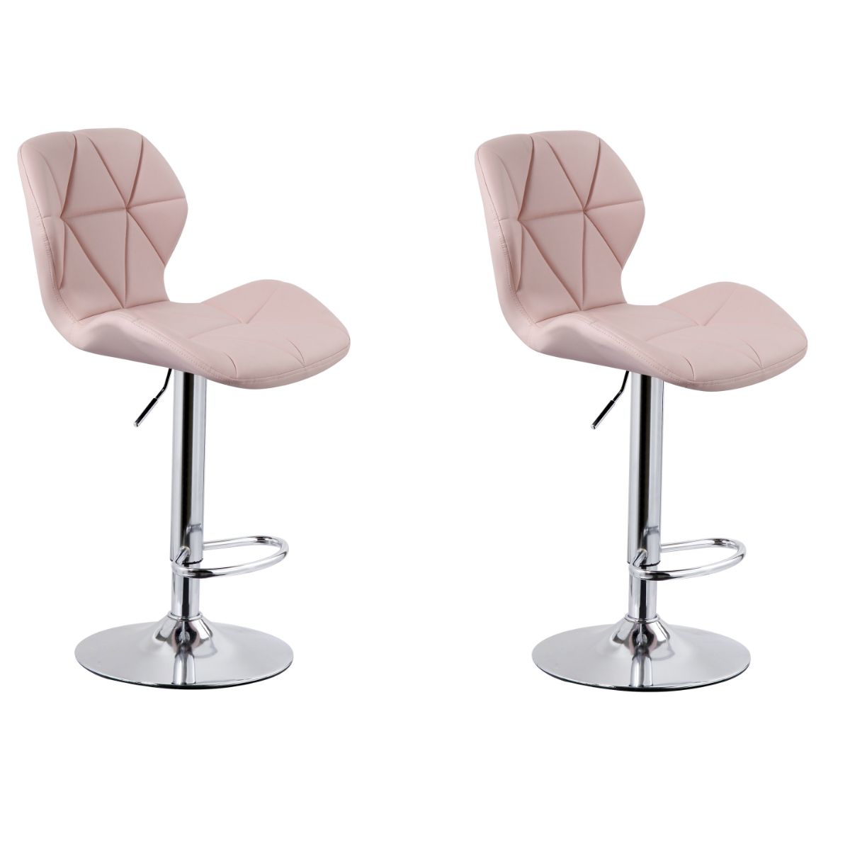 Diamond Adjustable Swivel Bar Stool with Backrest