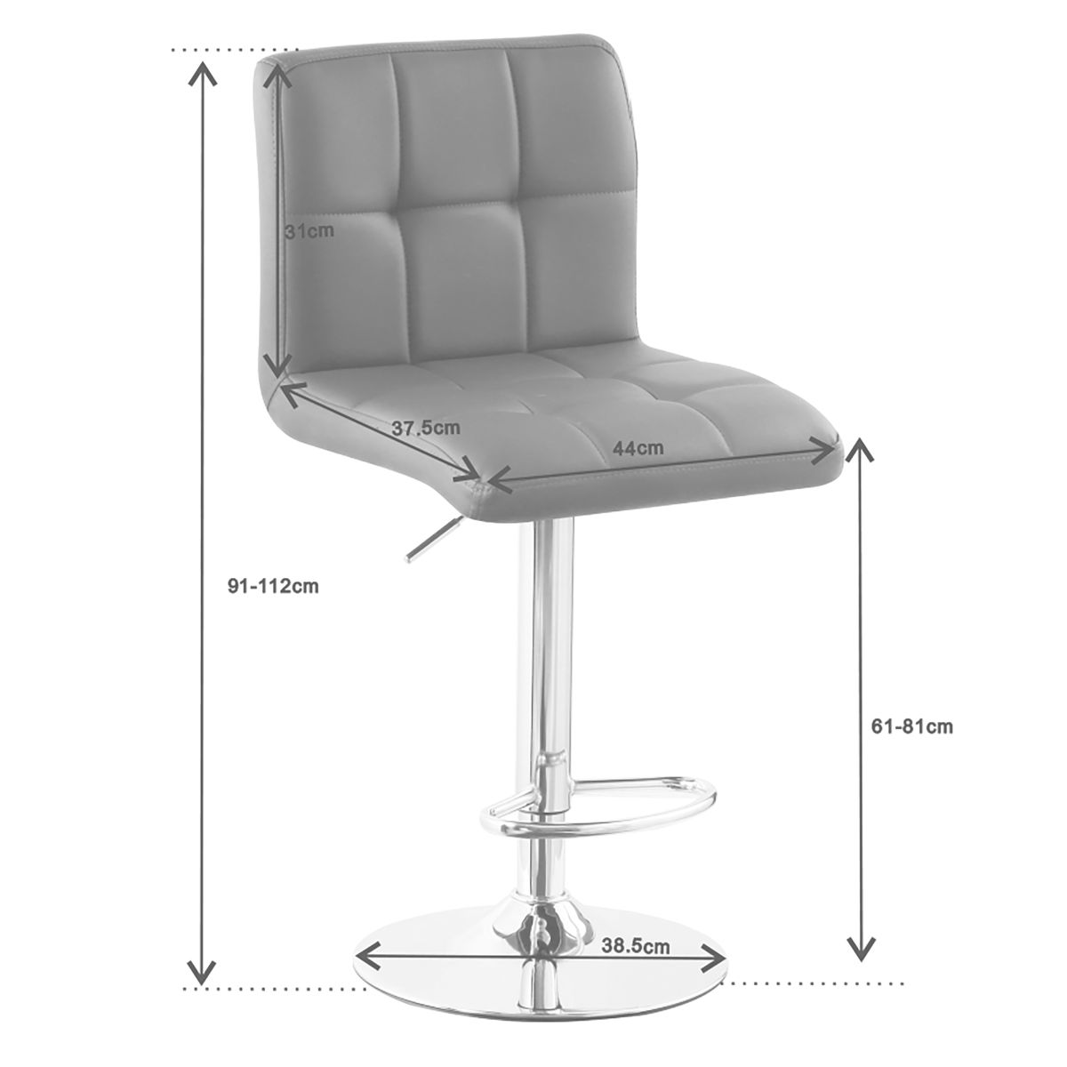 Cube Adjustable Swivel Bar Stool with Backrest