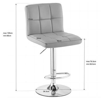 Cube Adjustable Swivel Bar Stool with Backrest