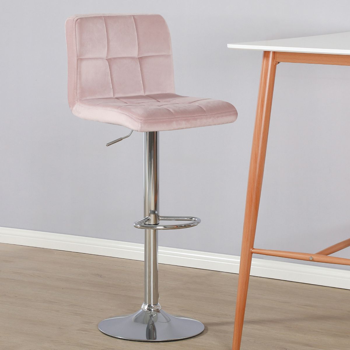 Cube Adjustable Swivel Bar Stool with Backrest