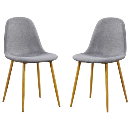 2 x Modern Dining Chairs with Oak Effect Legs