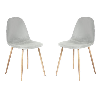 2 x Modern Dining Chairs with Oak Effect Legs