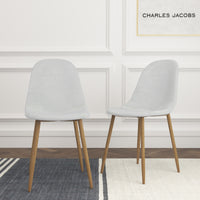 Thumbnail for 2 x Modern Dining Chairs with Oak Effect Legs