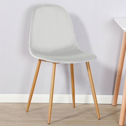 2 x Modern Dining Chairs with Oak Effect Legs