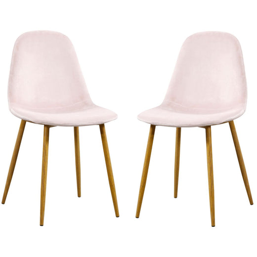 2 x Modern Dining Chairs with Oak Effect Legs