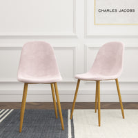 Thumbnail for 2 x Modern Dining Chairs with Oak Effect Legs