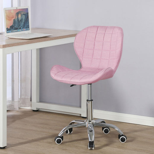 Swivel Office Chair with Chrome Base Wheels and Adjustable Height