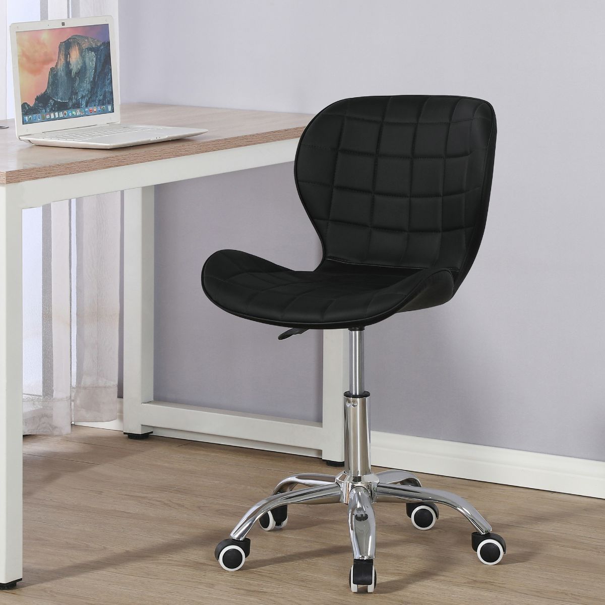 Swivel Office Chair with Chrome Base Wheels and Adjustable Height