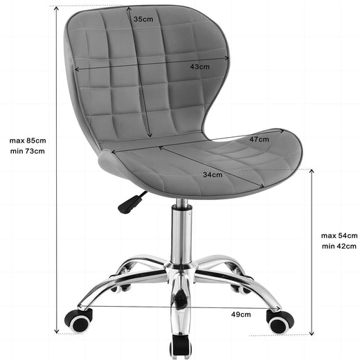 Swivel Office Chair with Chrome Base Wheels and Adjustable Height