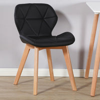 Thumbnail for Set of 2 Diamond Patterned Dining Chairs with Beech Wood Legs