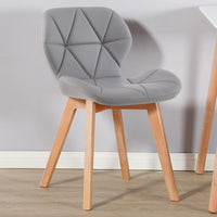 Thumbnail for Set of 2 Diamond Patterned Dining Chairs with Beech Wood Legs