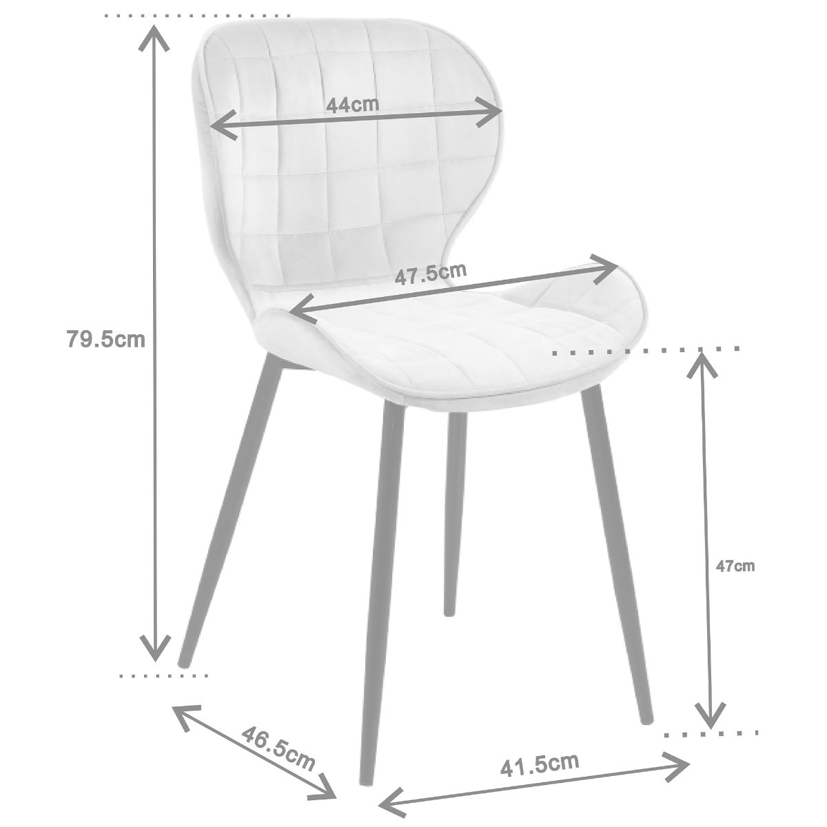 Set of 2 Square Patterned Dining Chair