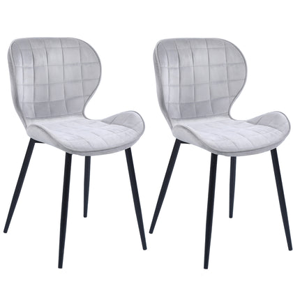 Set of 2 Diamond Patterned Dining Chairs