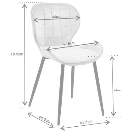 Set of 2 Square Patterned Dining Chair