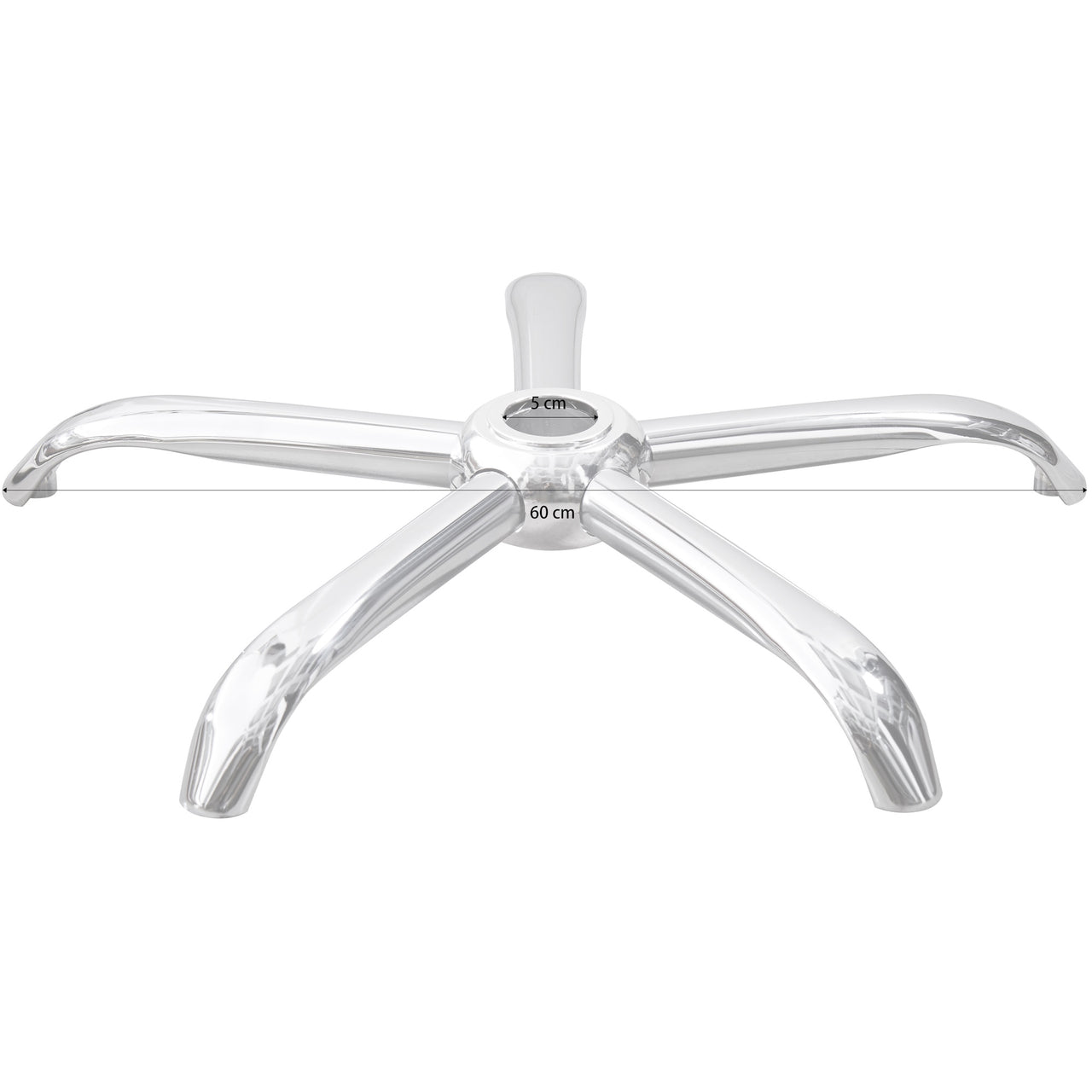 25" Chrome 5 Spoke Star Office Chair Base