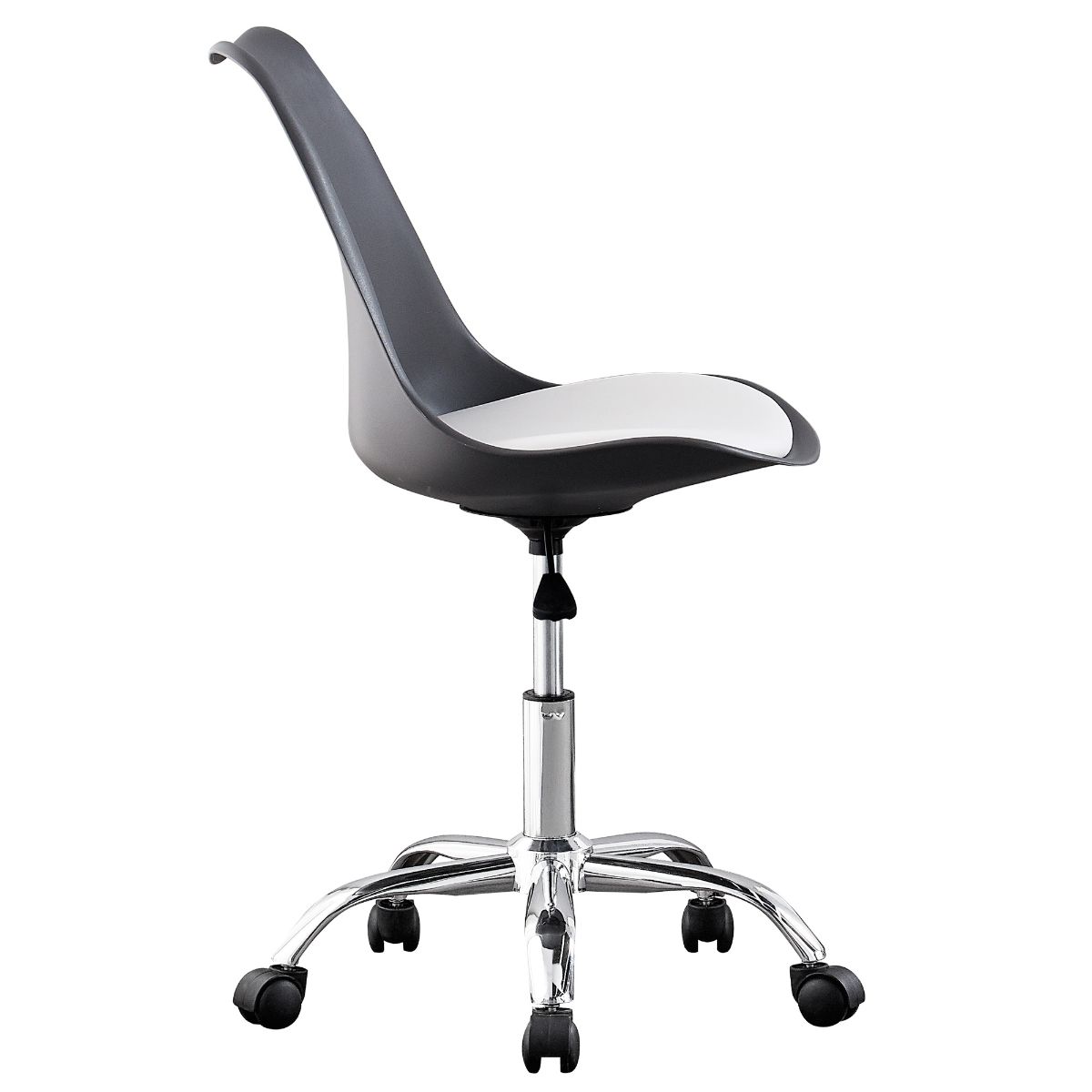 Adjustable Chair on Wheels - Grey Seat / White Cushion