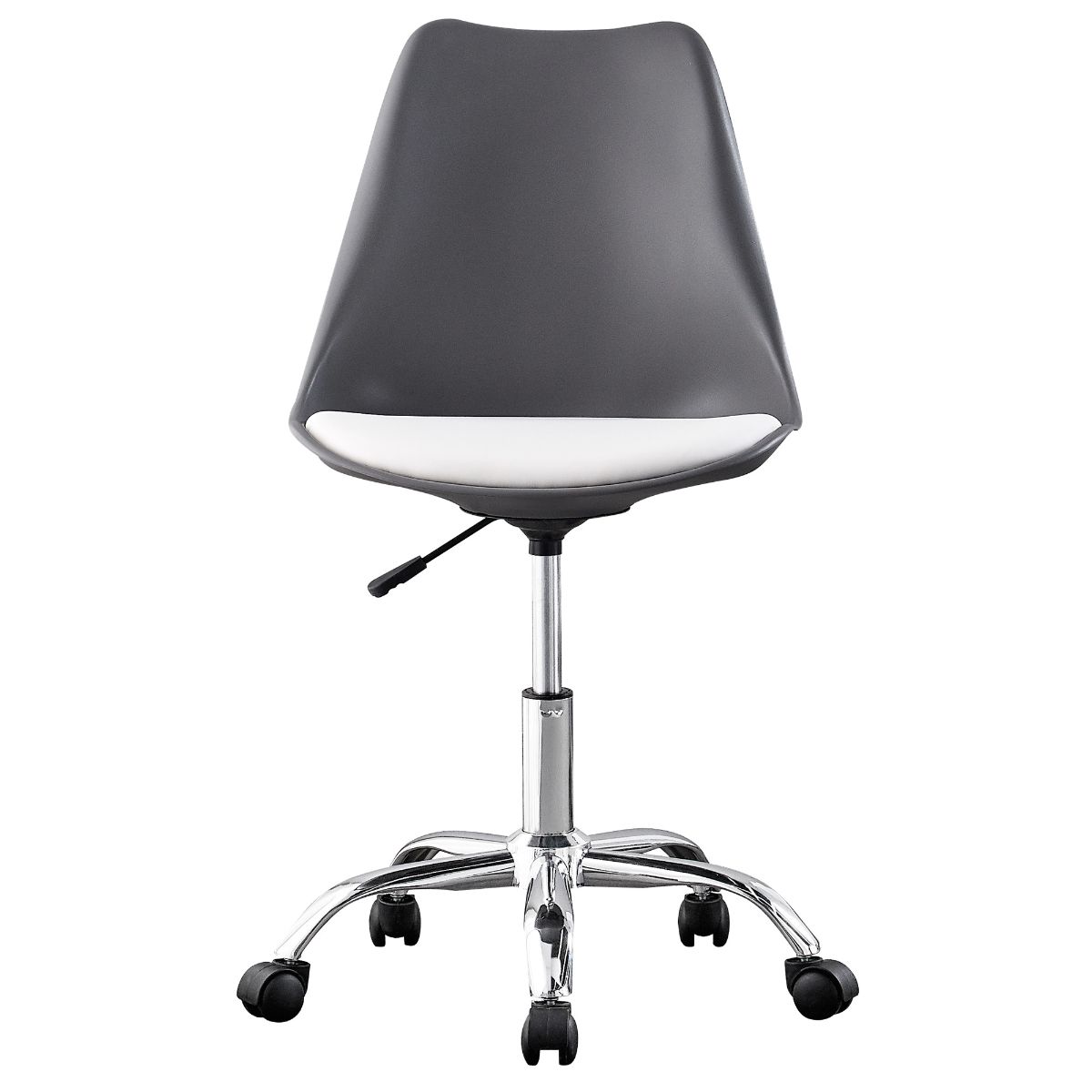 Adjustable Chair on Wheels - Grey Seat / White Cushion