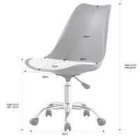 Thumbnail for Adjustable Chair on Wheels - Grey Seat / White Cushion