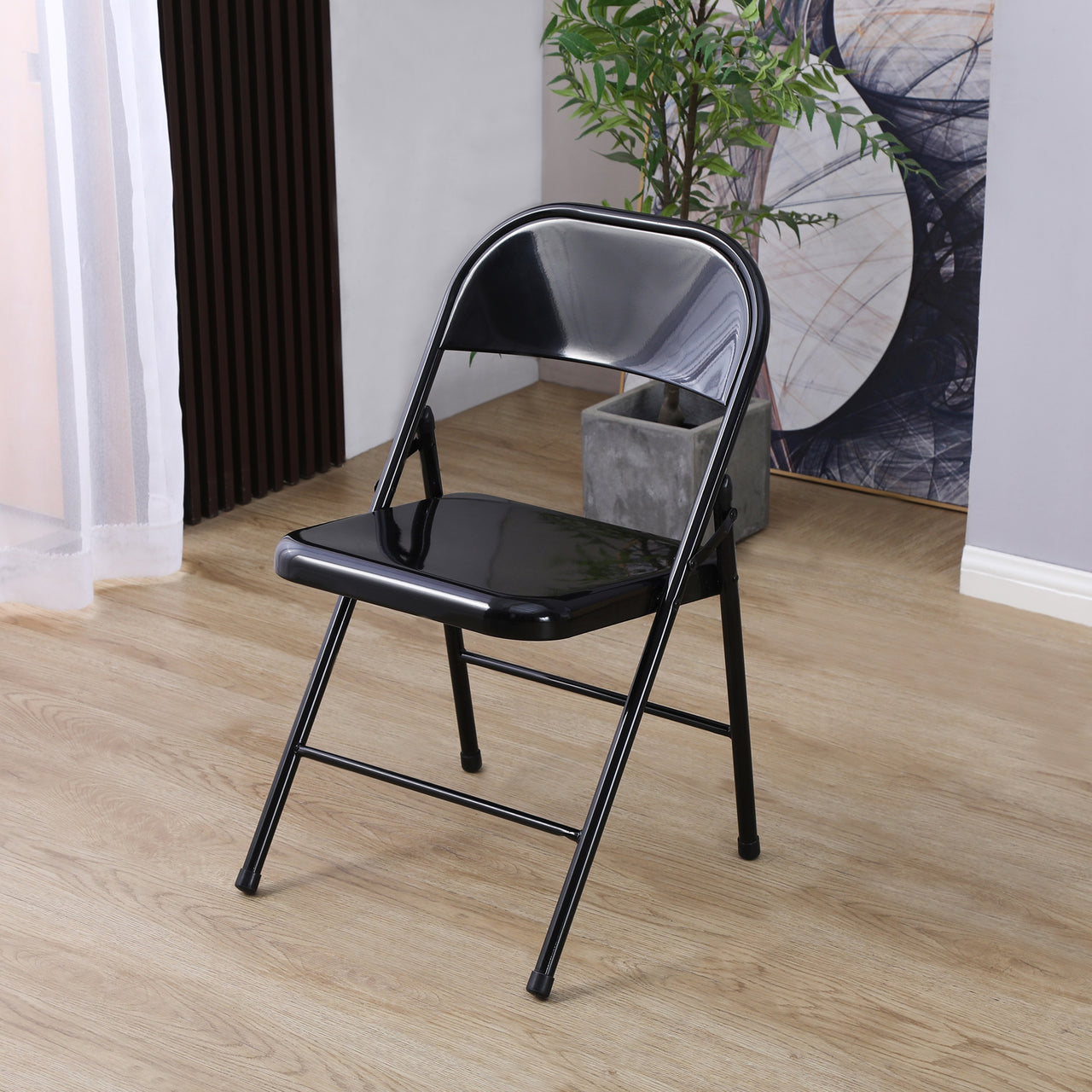 Black Metal Folding Chair