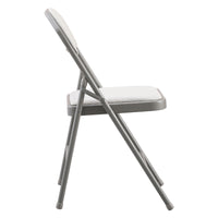 Thumbnail for Cream Fabric Padded Folding Chair with Grey Frame