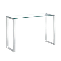 Thumbnail for Clear Glass Console Table with Mirrored Finish Chrome Legs