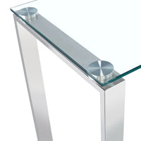 Thumbnail for Clear Glass Console Table with Mirrored Finish Chrome Legs