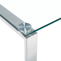 Thumbnail for Clear Glass Console Table with Mirrored Finish Chrome Legs