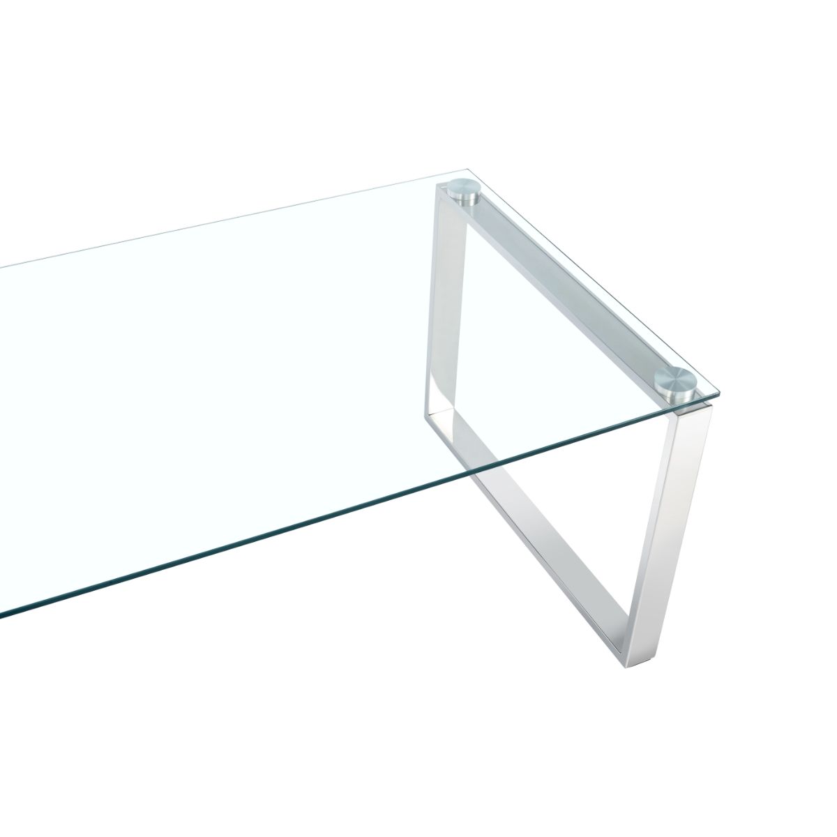 Clear Glass Coffee Table with Mirrored Finish Chrome Legs