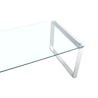 Thumbnail for Clear Glass Coffee Table with Mirrored Finish Chrome Legs