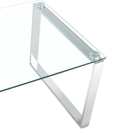 Thumbnail for Clear Glass Coffee Table with Mirrored Finish Chrome Legs