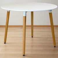 Thumbnail for 100cm Round Dining Table with Solid Beech Wood Legs