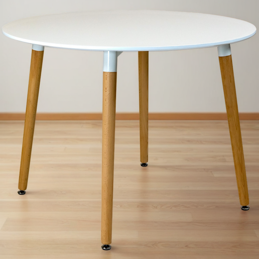 100cm Round Dining Table with Solid Beech Wood Legs