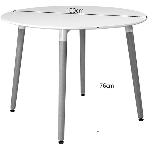 100cm Round Dining Table with Solid Beech Wood Legs